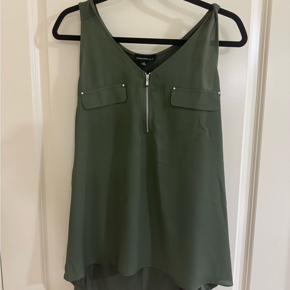 Forest Green Sleeveless Tank Top